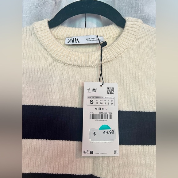NWT Zara Striped Crop Knit Sweater - Picture 5 of 5
